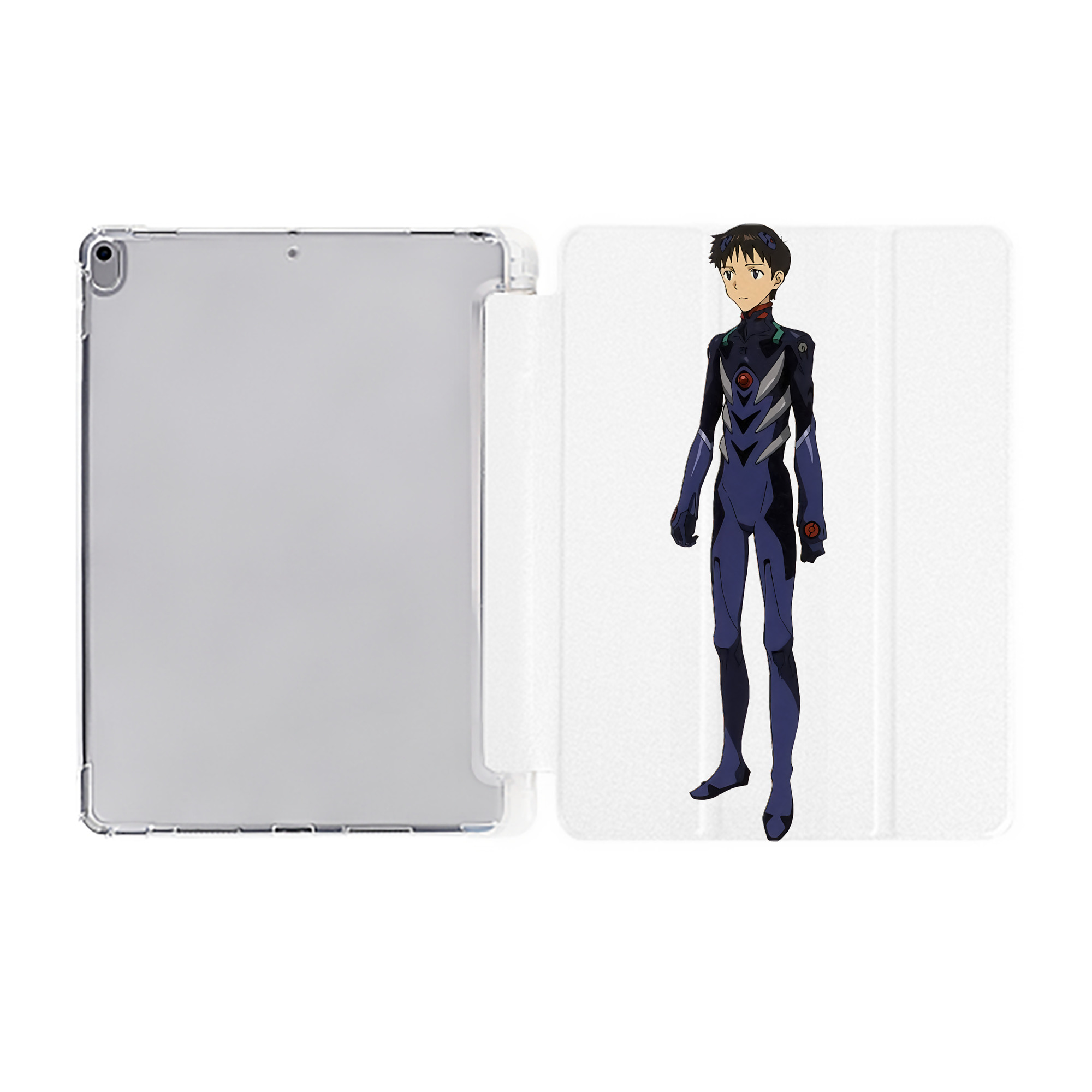 （画像用） EVA 新世紀エヴァンゲリオン IPad ケース ペン収納付き 三つ折りスタンド PUレザー×シリコン 対応機種9.5/10.5/10.9インチ
